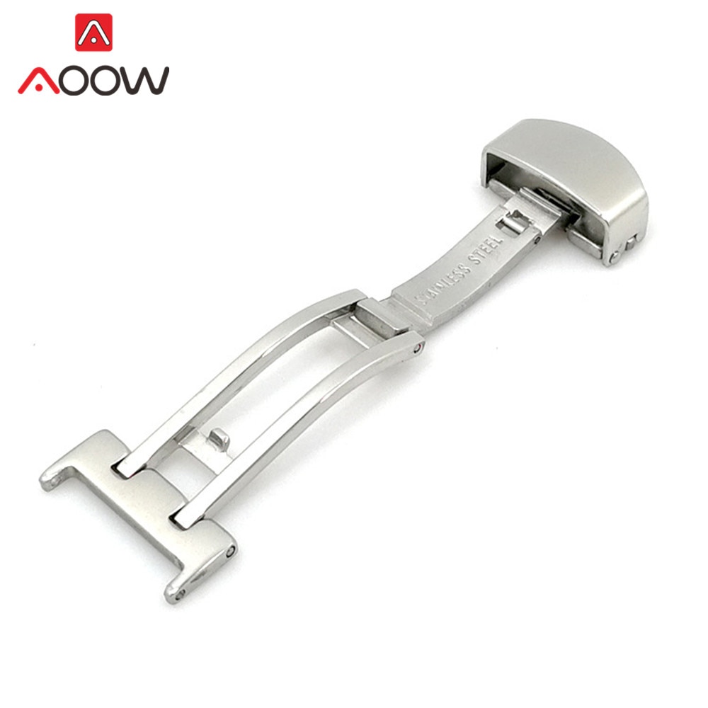 14mm 16mm 18mm 20mm 22mm roestvrijstalen vlindersluiting horlogeband metalen vouwsluiting accessoires zilver