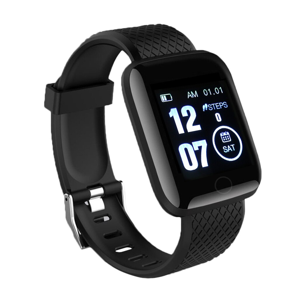 Smart Horloge Bluetooth Hartslag Zuurstof Bloeddruk Armband Sport Fitness Tracker IP67 Waterdichte Smartwatch: Black