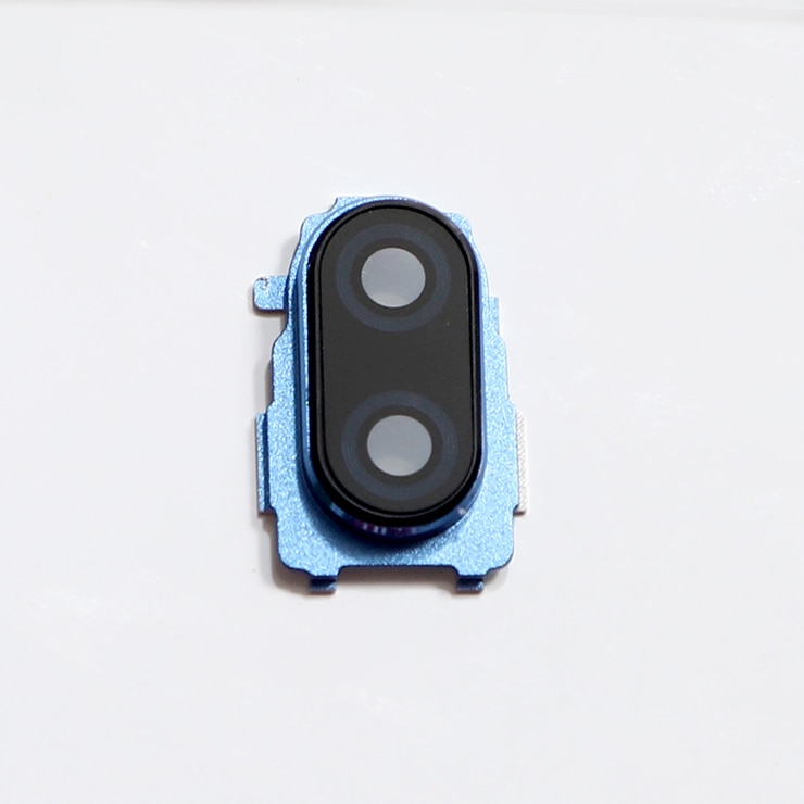 Original para xiaomi redmi nota 7 pro/note7 lente da câmera de vidro com moldura titular reparação traseira habitação capa peças reposição: Azul