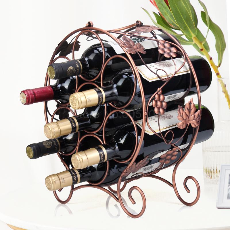 Wrought iron decoration wine rack wine cabinet household wine bottle rack red wine bottle display stand