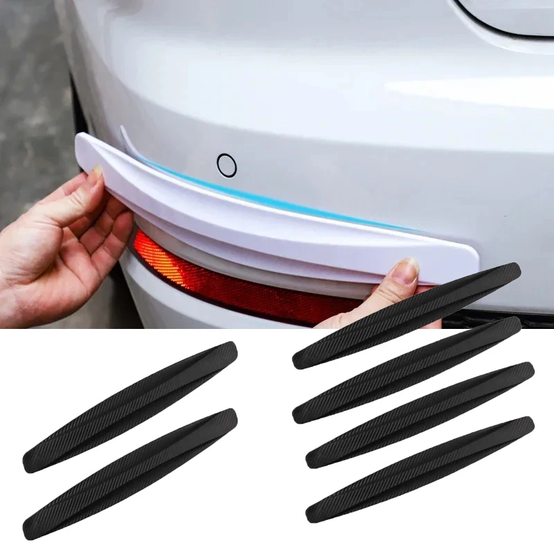 Protector Universal de parachoques delantero y trasero para coche, cubierta de parachoques de goma, tira protectora de labio, tira decorativa para parachoques, 2/4 Uds.