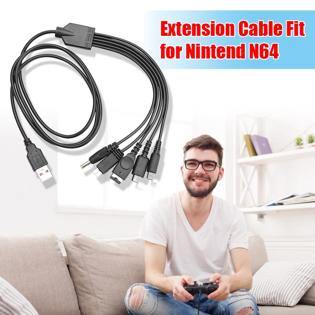 Duurzame usb-oplaadkabel, multifunctionele 5 in- in-1 usb-oplaadkabel, vervangende kabel, geschikt voor nintendo 3ds xl, ndsx, ndsi, ll