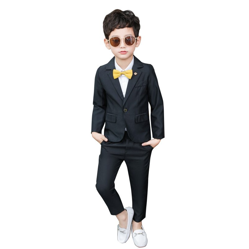 Pojkdräkter formella barn pojke 2 st jackor+byxor gentleman kläder toppar fritidsdräkter för formella kläder kostym outfits