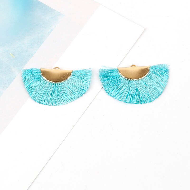 45x2 5mm/fan quaste/gold quasten/schmuck zubehör/schmuck, der/schmuck erkenntnisse/seide quasten/2 teile/beutel: turquoise