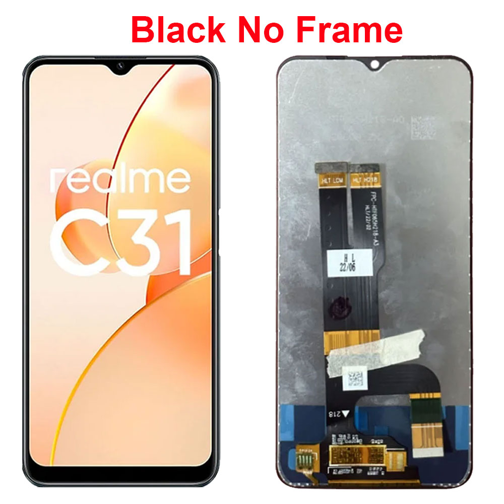 Pantalla LCD de 6,5 pulgadas con marco para móvil, montaje Digital con Sensor táctil para OPPO Realme, C31, RMX3501, Realme, C31: Lino