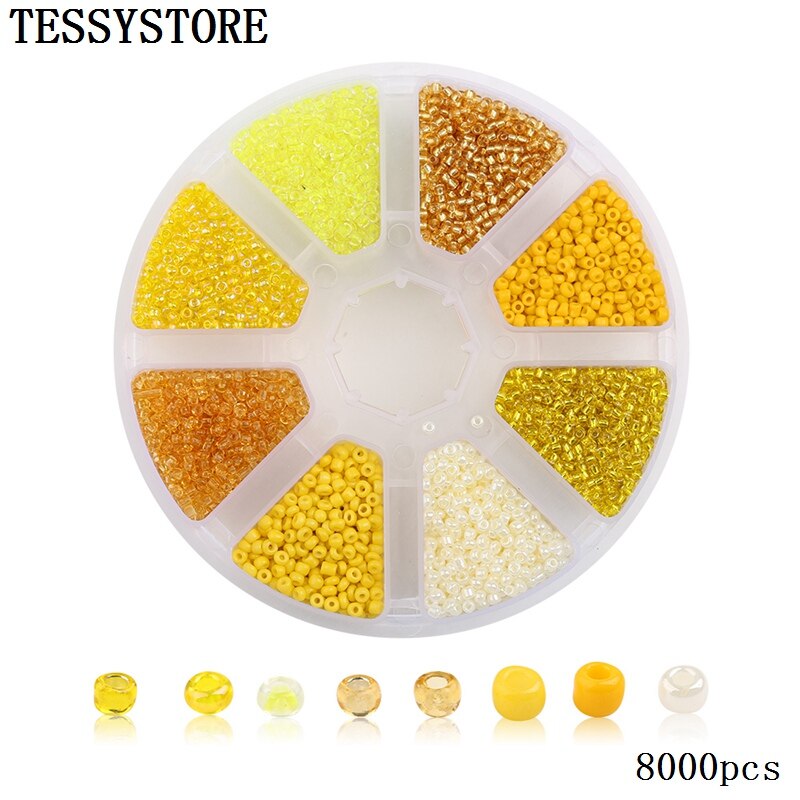 TESSYSTORE coffret 2mm perles de rocaille en verre breloque tchèque cristal entretoise perles de verre pour la fabrication de bijoux anneaux bricolage accessoires faits à la main: A376