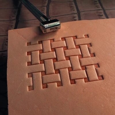 Padrão de impressão de polegar, padrão de tecer, padrão de borda geométrica mão-trabalho de aço design exclusivo ferramentas de trabalho de couro escultura socos: 2