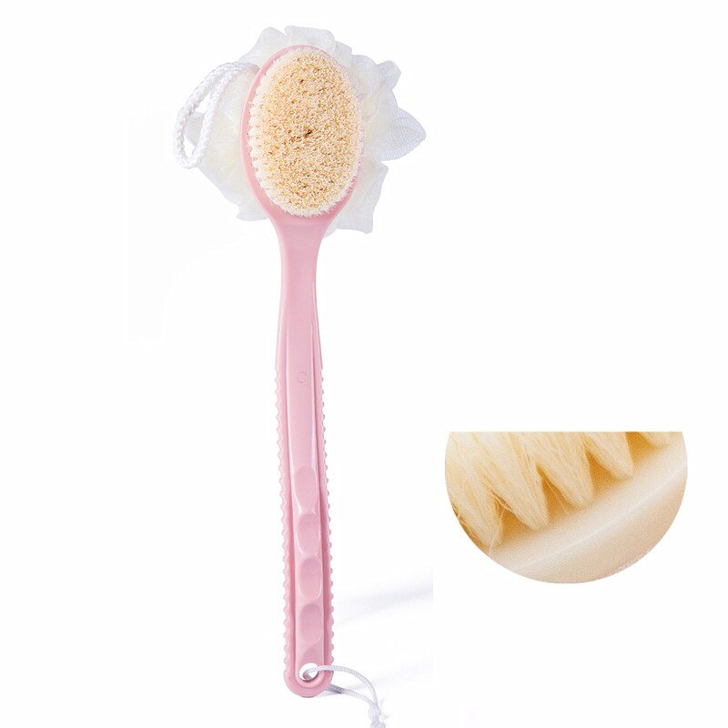 Bath brush for body brush for massage bast wisp for body scrub bath bubble balls pumice stone for bath sponge SPA soft bast wisp: Pink
