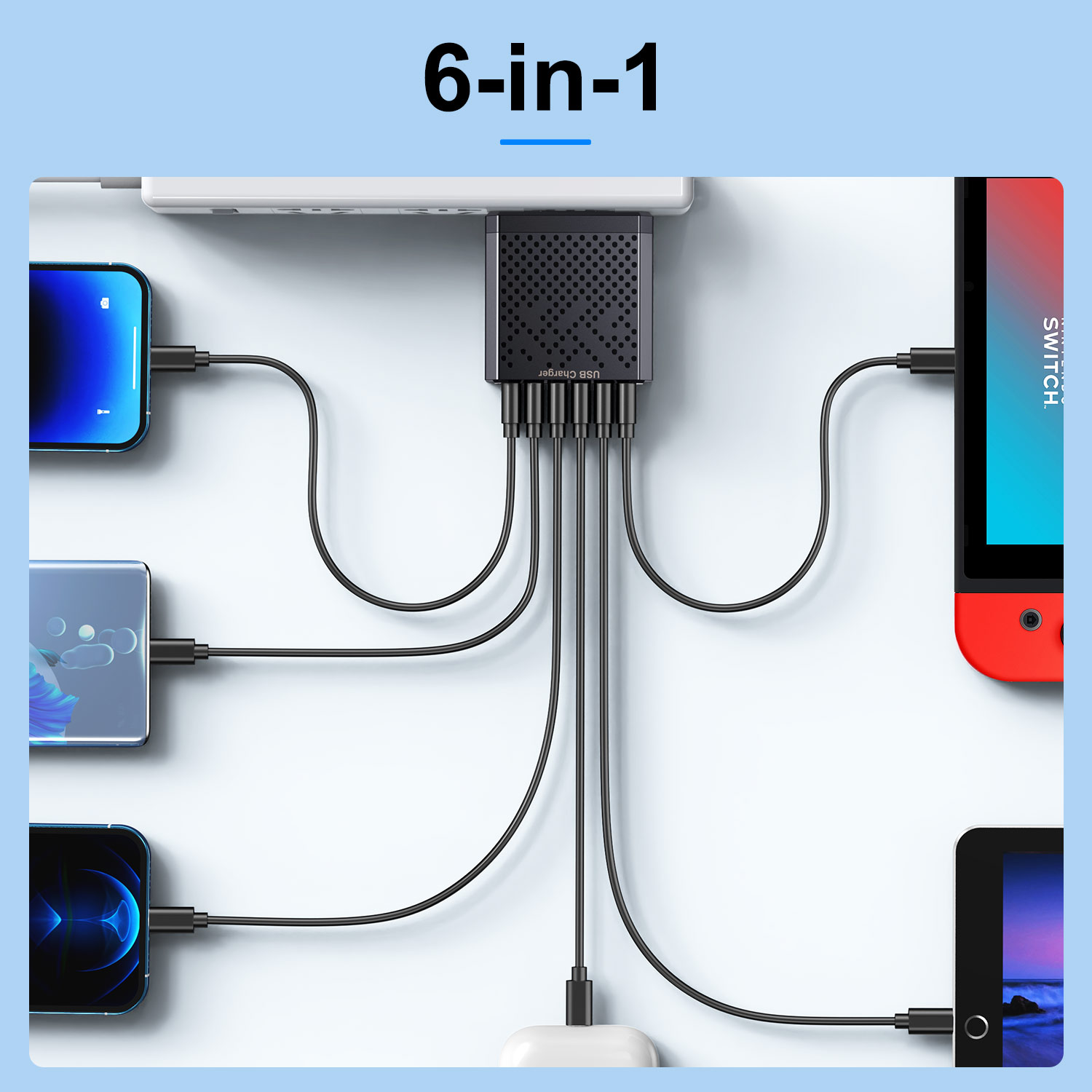 3.1a Roze Usb Snellader 6 In 1 Au Plug Snel Opladen Oplader Voor Australian Zeeland 6 Poorten Multi Oplader Snellader