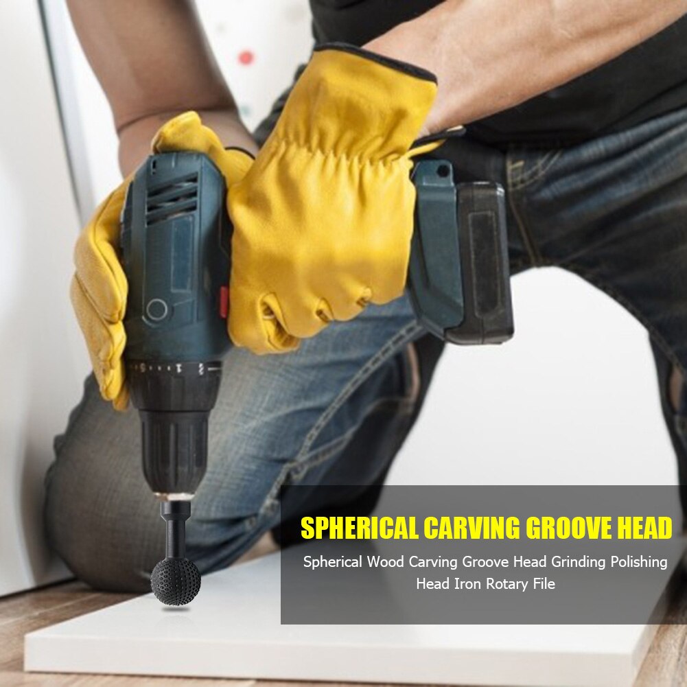 Rotary File Steel Wood Carving Grinding Head Electric Ball-shape Milling Cutter for Woodworking Angle Grinder Hand Tool