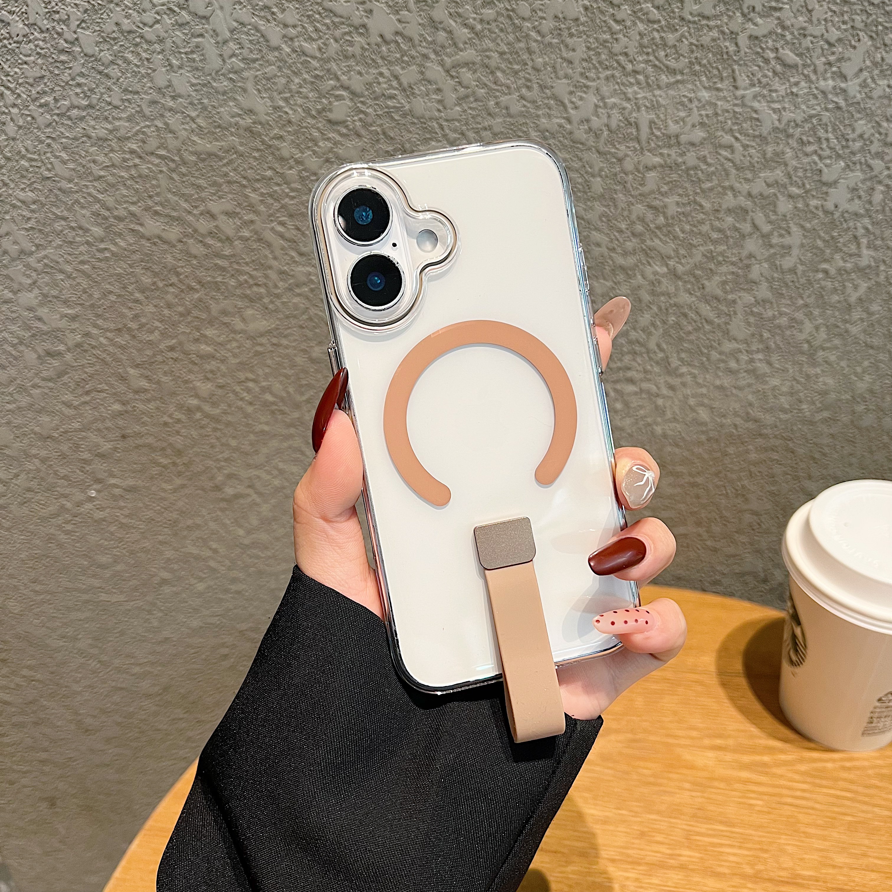Funda de teléfono móvil transparente magnética para Iphone 16 15 14 13 Pro Max anillo tipo C funda de teléfono magnético para Iphone 16 15 Pro Max: Oro / IPhone 15