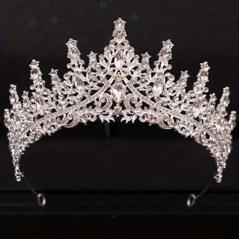 Barok Kristal Tiara 'S En Kronen Voor Vrouwen Bruid Strass Prom Diadeem Bruids Bruiloft Haaraccessoires Sieraden Kroon Tiara: Goud-kleur