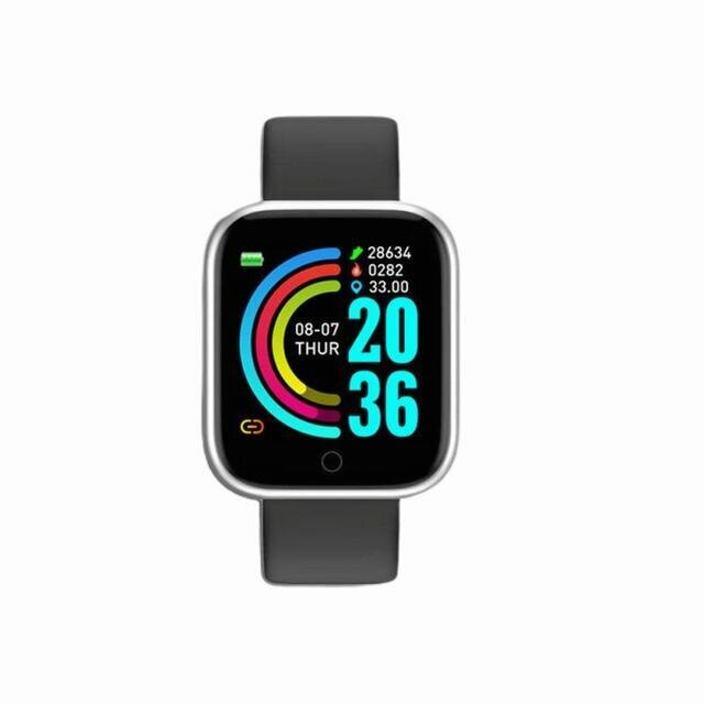 Y68 Smart Watch Bluetooth Fitness Tracker cardiofrequenzimetro pressione sanguigna Smart Wristband Unisex Smart Watch per Android IOS: Gray