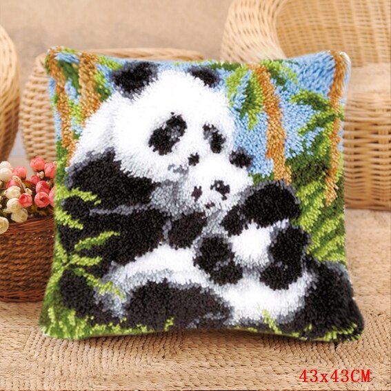 Loquet crochet tapis Kits mignon licorne loquet crochet Animal Foamiran tapis broderie oreiller coussin bouton paquet kussen knooppakket