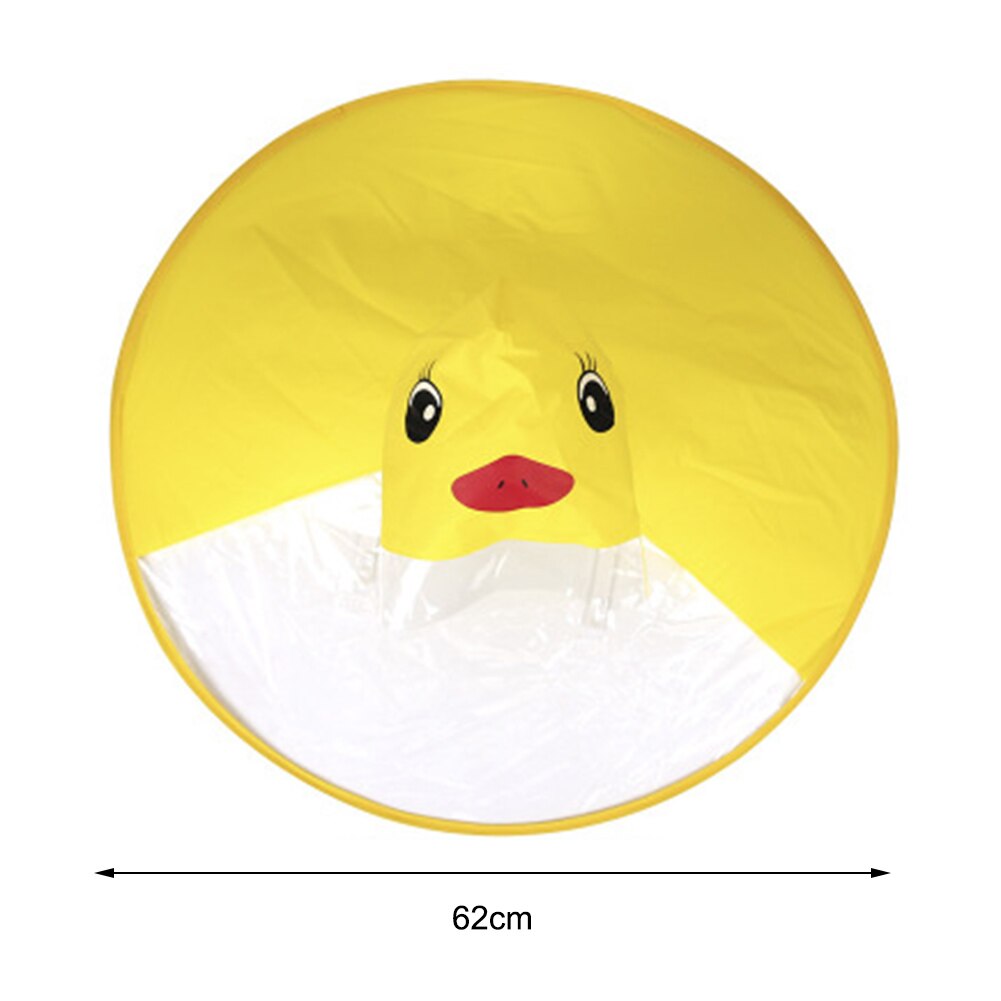 Children's Raincoats Hat Cartoon Duck Rain Hat Foldable Umbrella Cape Cute Rain Coat Cloak Universal for Boys Girls