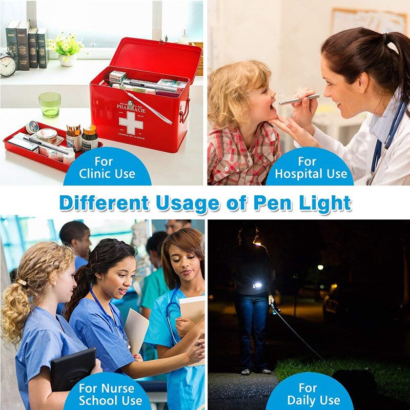 Oplaadbare LED Zaklamp Pen light MINI Torch Koel wit + warm wit licht Met usb-oplaadkabel Gebruikt voor camping, artsen