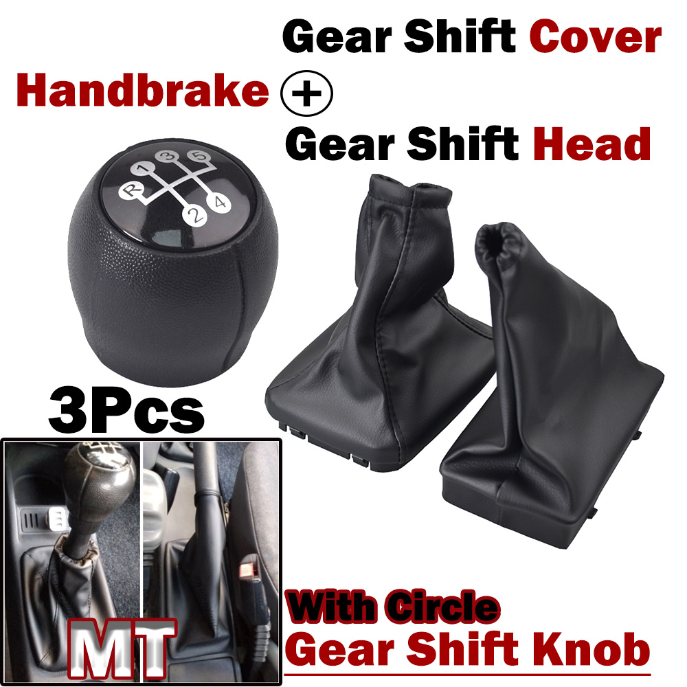 Passend für OPEL CORSA C (01-06) TIGRA B (04-12) COMBO C(01-11) Auto MT 5-Gang-Schaltknauf mit Gamasche, Kofferraumabdeckung, Handbremsengehäuse: Grau
