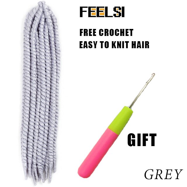 Havana Mambo Twist Hair Crochet Braids 22'' 120g 20 Color Ombre Synthetic Crochet Hair Braiding Hair FEELSI Purple: #35