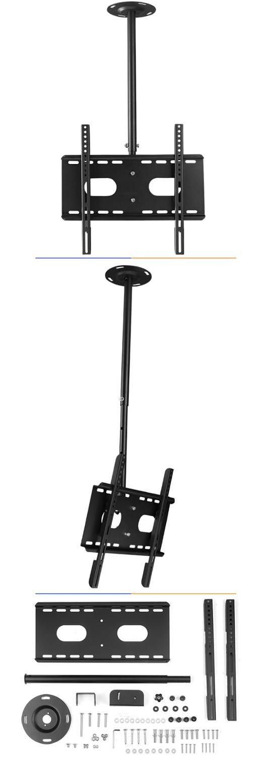 360 Degree 60-2000mm Height Adjustable 37"-70" Ceiling TV Mount Bracket LED LCD Monitor Holder Max. VESA 600x400mm Loading 25kgs