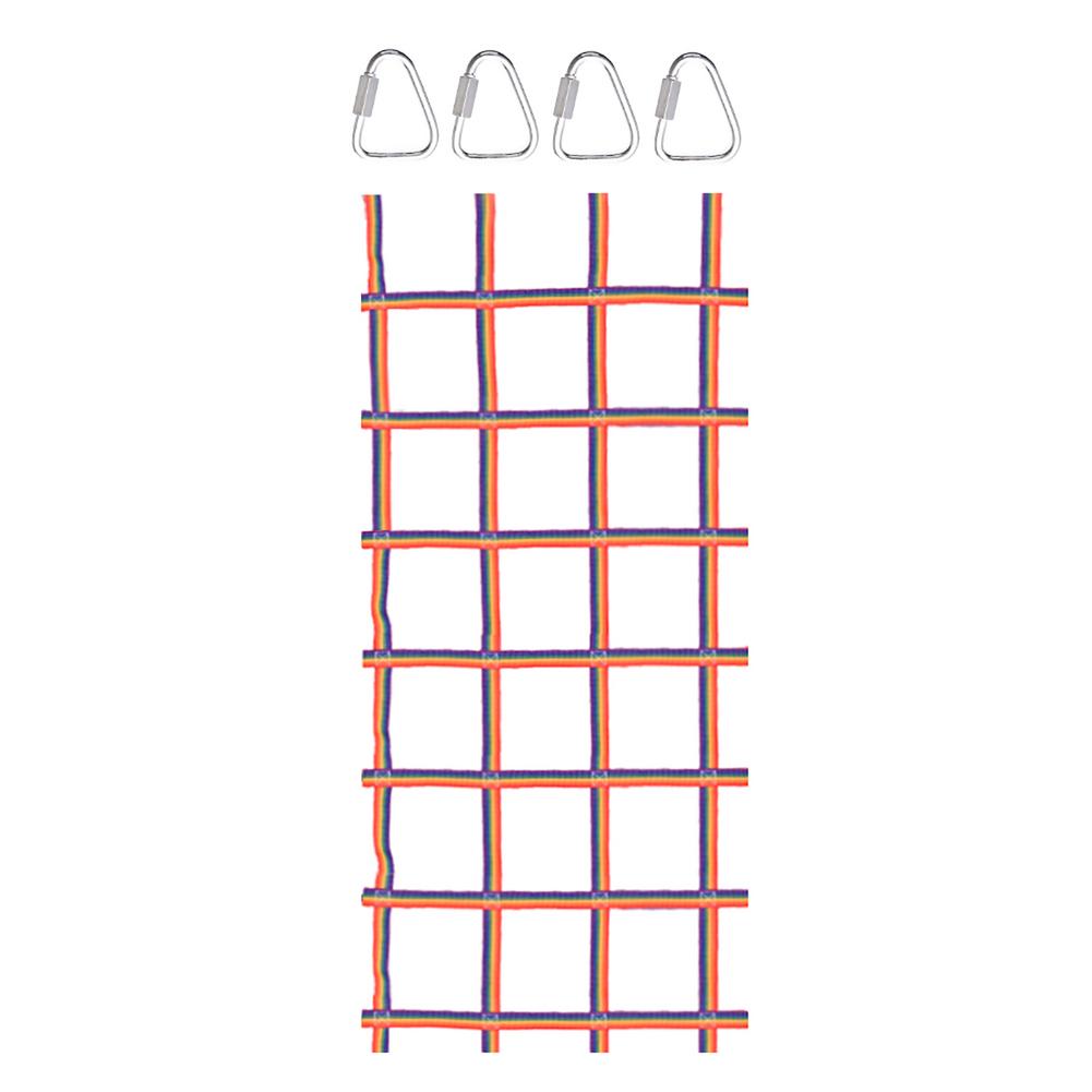 Red de escalada para niños al aire libre, Red de arcoíris para gatear, parque infantil de carga, red de carga física para niños: Colorful