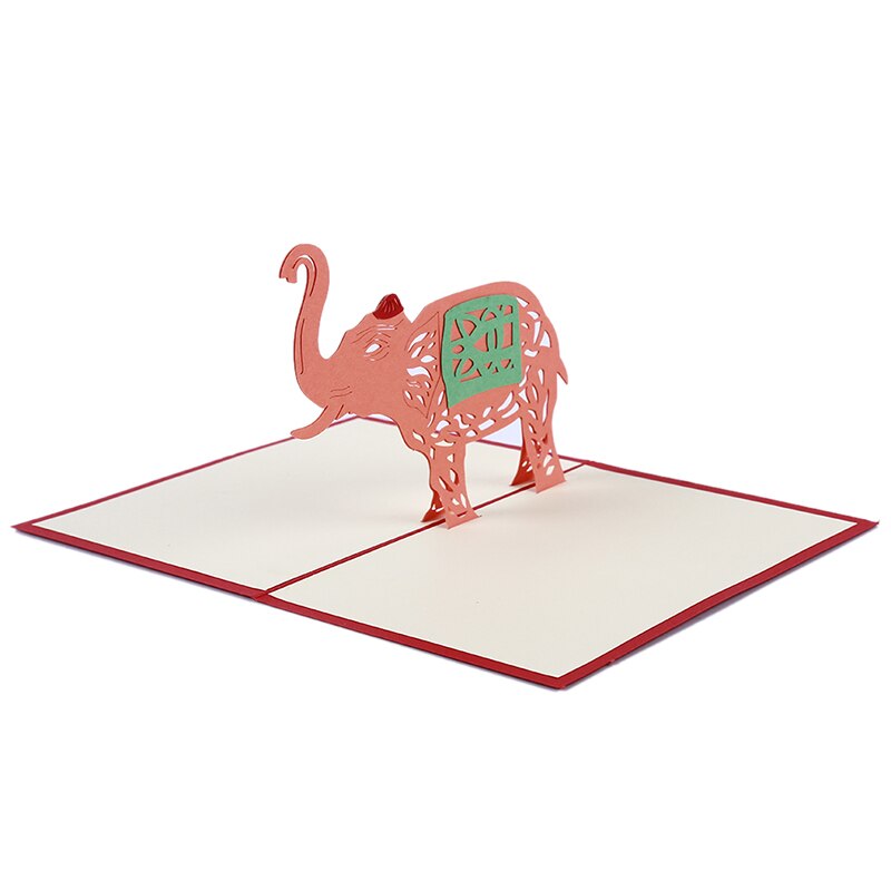 1 pc festa 3d pop up cartões com envelope feliz aniversário elefante cartões de casamento namorados convite presentes
