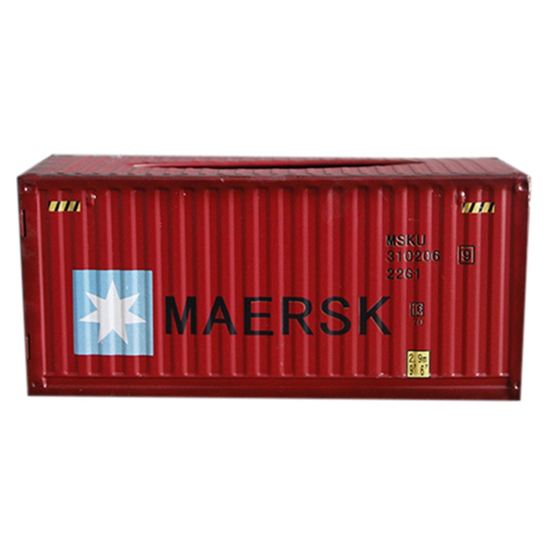 Retro container jern vævskasse hjem bil serviet papir beholder metal papirhåndklæde opbevaringskasse hjem deco: Rød