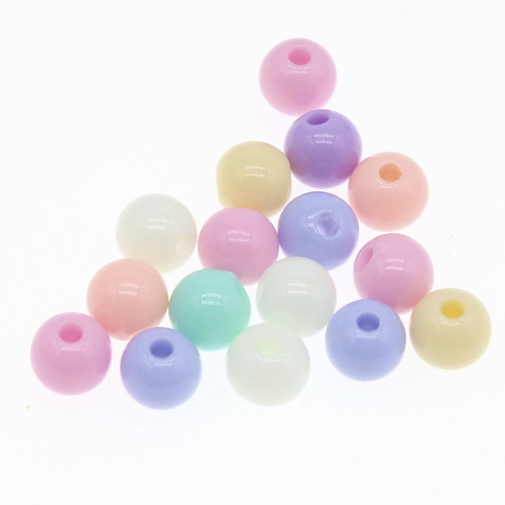 CHONGAI 100Pcs 8mm Candy Color Acrylic Round Ball Spacer Beads For Jewelry Making DIY Jewelry Accessories For Handicrafts