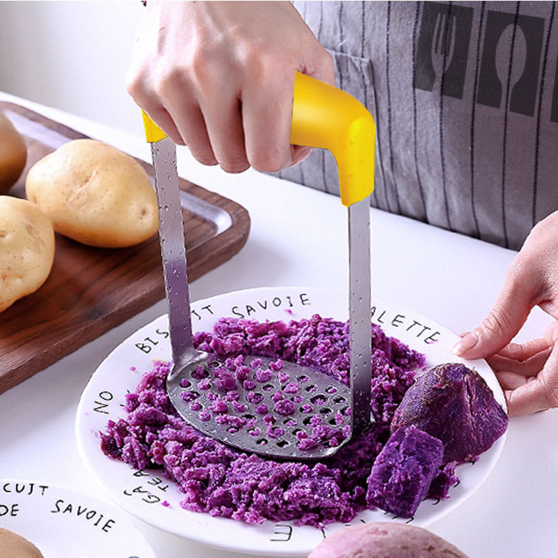 1PC Stainless Steel Potatoes Mud Pressure Mud Machine Potato Masher Ricer Fruit Vegetable Tools Kitchen Gadgets Accessories