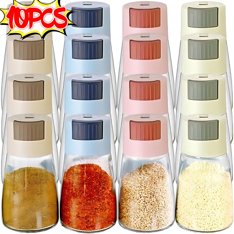 Kvantitativ push-type krydderiraker pressetype saltdispenser krydderidispenser forseglet køkkenkrydderiboks krydderiflaske