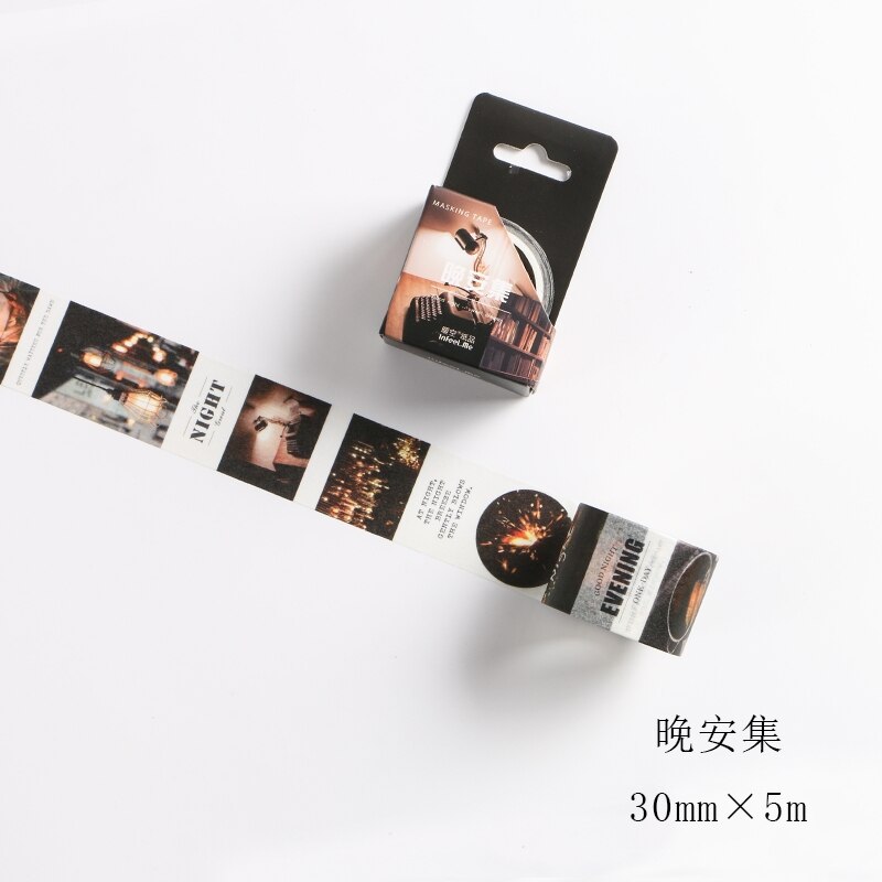 Digital kalender postkort rejser washi tape selvklæbende malertape gør-det-selv scrapbog sticker etiket japansk