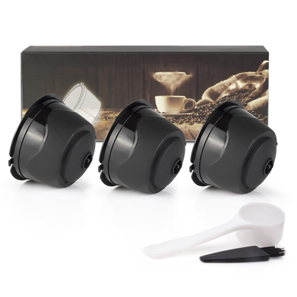 3 Pcs Herbruikbare Hervulbare Capsules Pods Voor Dolce Gusto/Nescafe Machines Maker Koffie Capsule Cup: Black