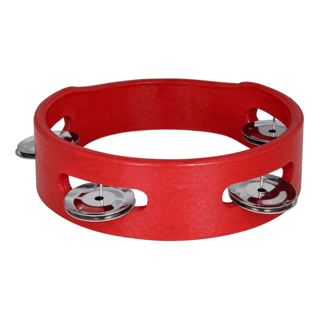 Fest uundværlige forsyninger træ jingle ring musikinstrument pædagogisk legetøj med metal dobbelt række jingles