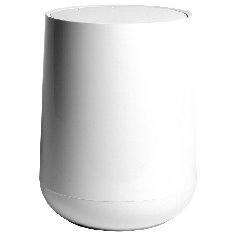 Office Waste Bucket Round Corner Trash Bin Press Open Cover Plastic Garbage Can with Lid Bathroom Mini Bucket Home Storage Bin