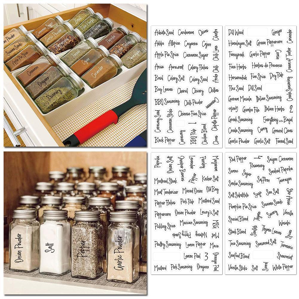 8pcs/set Labels Transparent Waterproof Pantry Stickers Adhesive Label Self Sticker Labels Jam Pantry Stickers Jar Food Seas T2O6