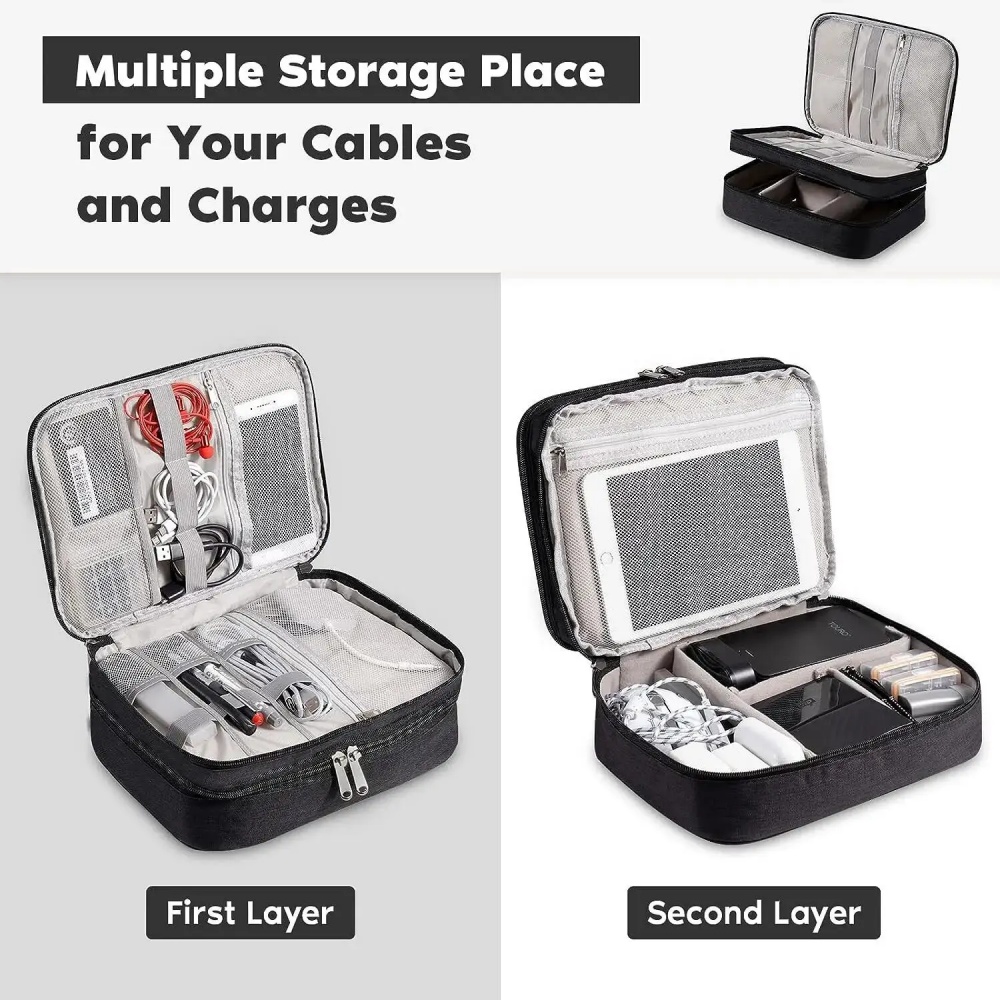 Torba do przechowywania kabli Wodoodporny cyfrowy organizer na akcesoria elektroniczne Przenośny podróżny organizer na kable do wtyczki ładowarki USB