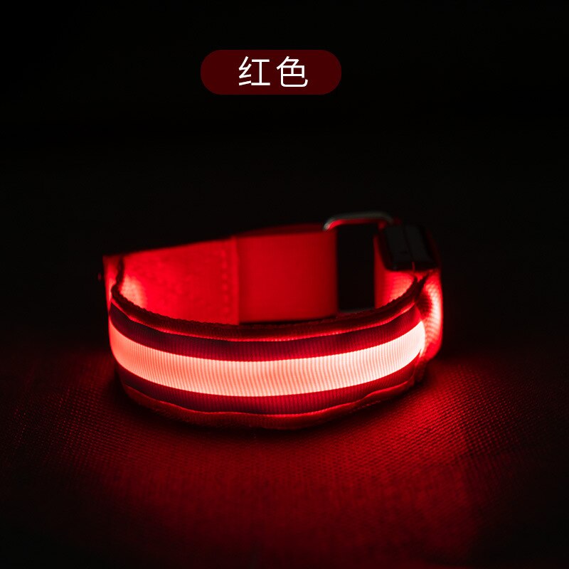 Lysbånd reflekterende ledet lysarm armbåndsrem sikkerhedssele til natteløb cykling løbende lys: Rød