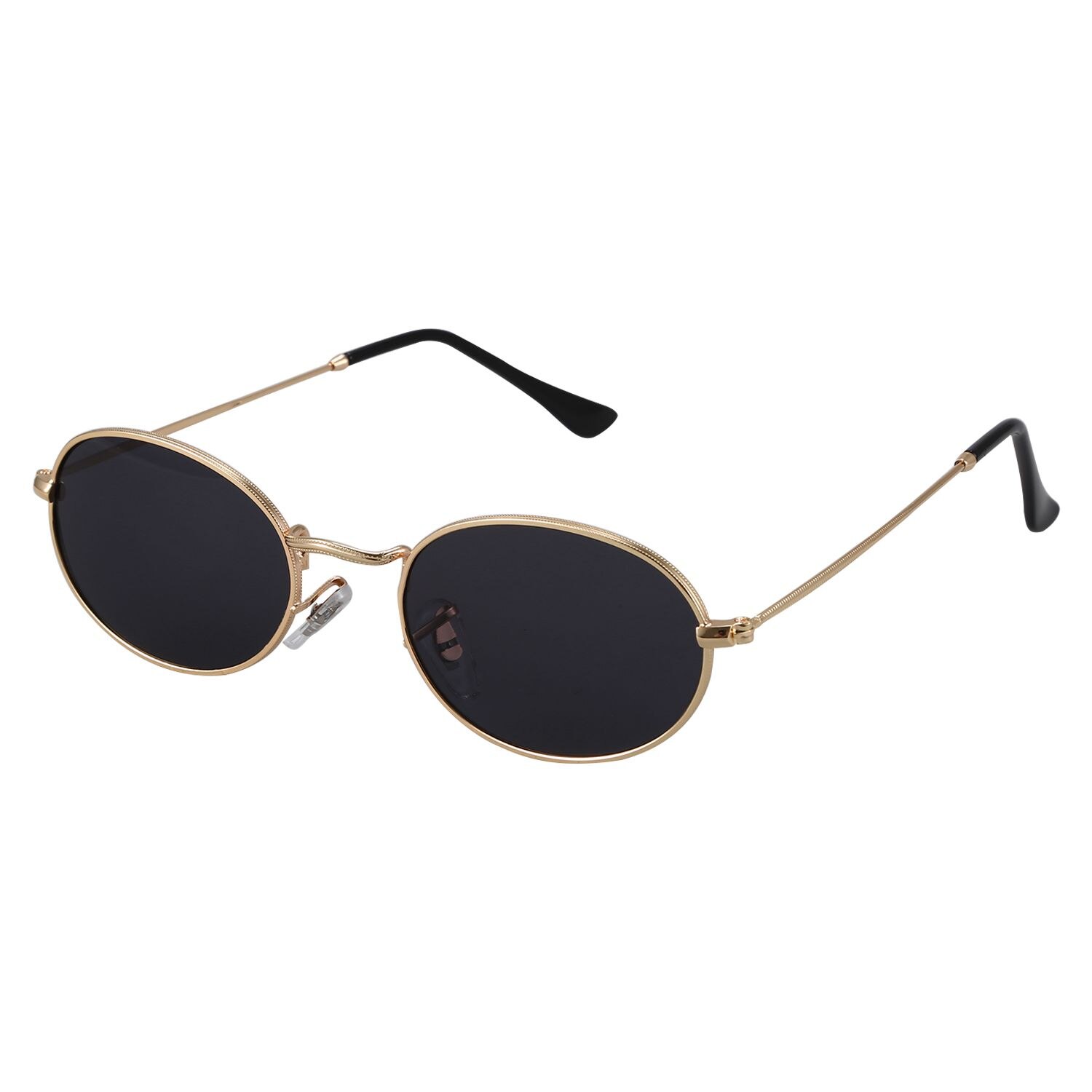 Ovale solbriller mænd kvinder vintage mandlige kvindelige retro solbriller runde briller  s8006: Guld