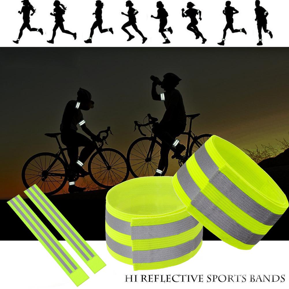 2 stk elastisk natreflektor armbånd sport armbånd reflekterende armbånd håndbånd sikkerhed reflektor jogging gå