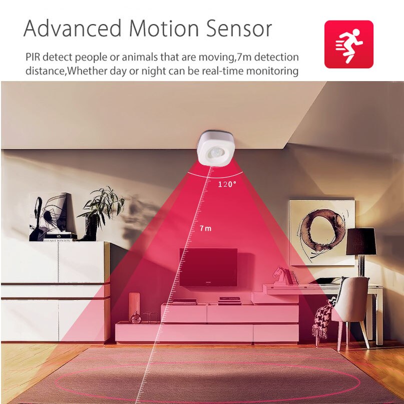 Wifi pir bevægelsessensor trådløs passiv infrarød detektor sikkerhed tyverialarm tuya app kontrol smart hjem