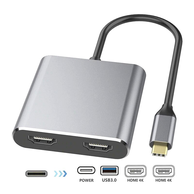 Expansion Dock Type C to Dual HDMI Adapter Hub USB3.0 Pd Converter Simultaneous Display Dual Screen USB Hub Dual Screen