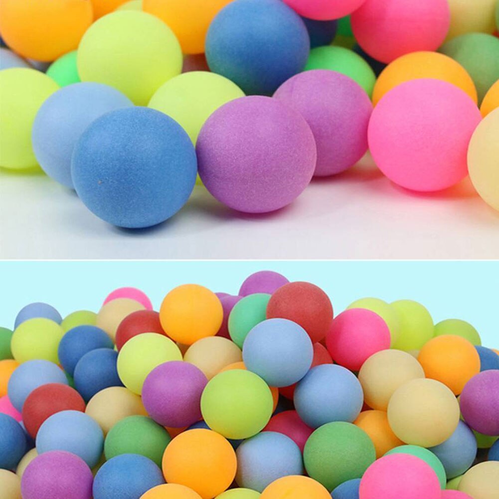 100 stk / pakke farverige pingpongkugler underholdning bordtennis træningskugle blandede farver til spil