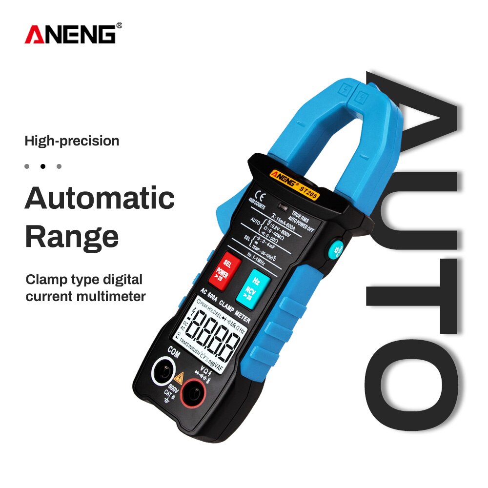 ST204 Digital Clamp Meter True RMS Voltage Resistance Capacitance Multimeter Temperature Auto Range Electrical Meter Tester