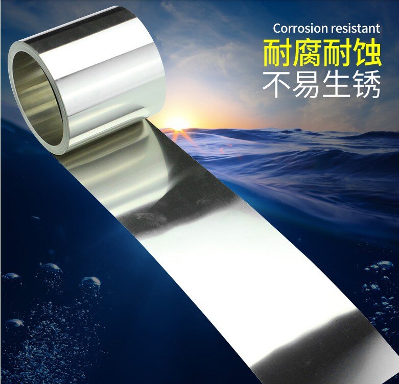 1pc 0.2mm Thickness Silver 304 Stainless Steel Fine Plate Sheet Foil 100mmx1m For Electronic Equipment