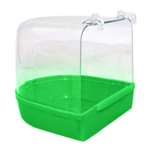 1Pc Plastic Vogel Water Bad Doos Bad Vogel Bad Vogel Water Bad Voor Huisdier Vogel Kom Papegaaien Parkiet opknoping Vogelbad Kooi: green