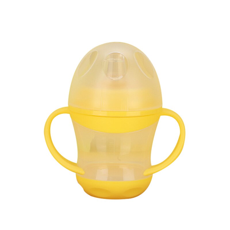 Biberones con asa para bebés, tazas de alimentación para leche y agua, biberón de entrenamiento infantil con asa: Yellow