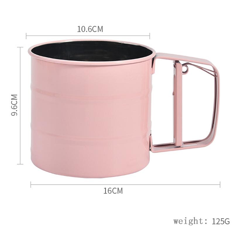 1 Uds mezclador de harinas de mano taza tamizadora Manual de acero inoxidable tamiz de harina duradero 3 colores herramientas de repostería