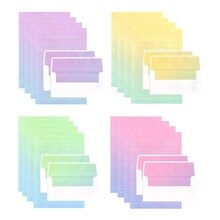 16 Cute Rainbow Colorful Writing Stationery Paper Letter Set With 8 Envelope &amp; Label Seal Sticker For Home School Office Supply