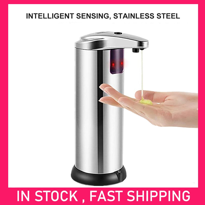 Edelstahl Automatische Flüssigkeit Seife Spender Intelligente Sensor dispensador de jabon automatico 250ML Hand Waschen Induktion Sanitizer Dispenser Startseite Küche Bad
