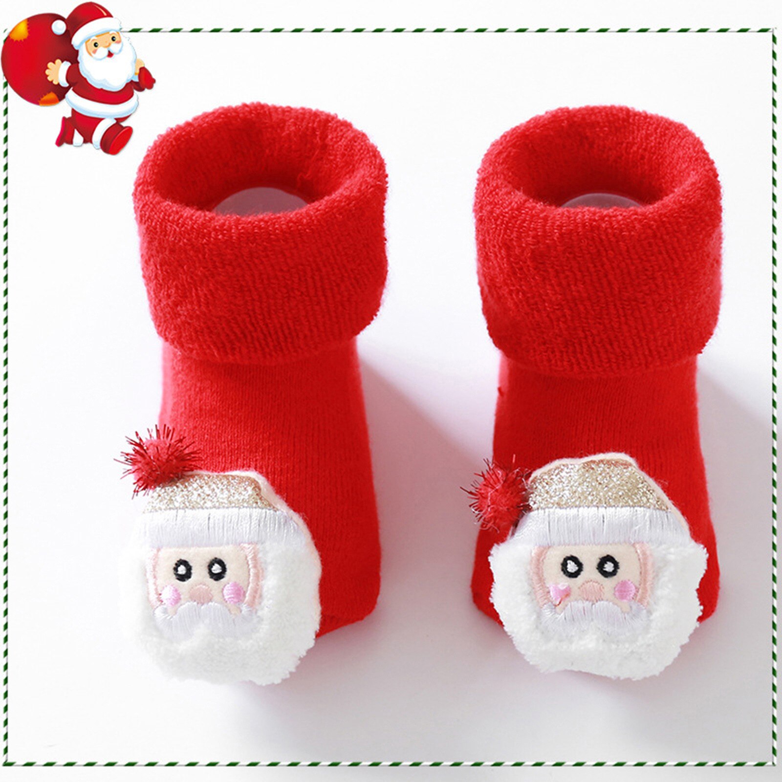 Weihnachten Neugeborenen Baby Socken Niedlichen Karikatur Ebene Anti-Unterhose Sockings Mädchen Jungen Weiche Warme Strumpfhosen freundlicher Winter Socken: C / M(1-3 Jahre)