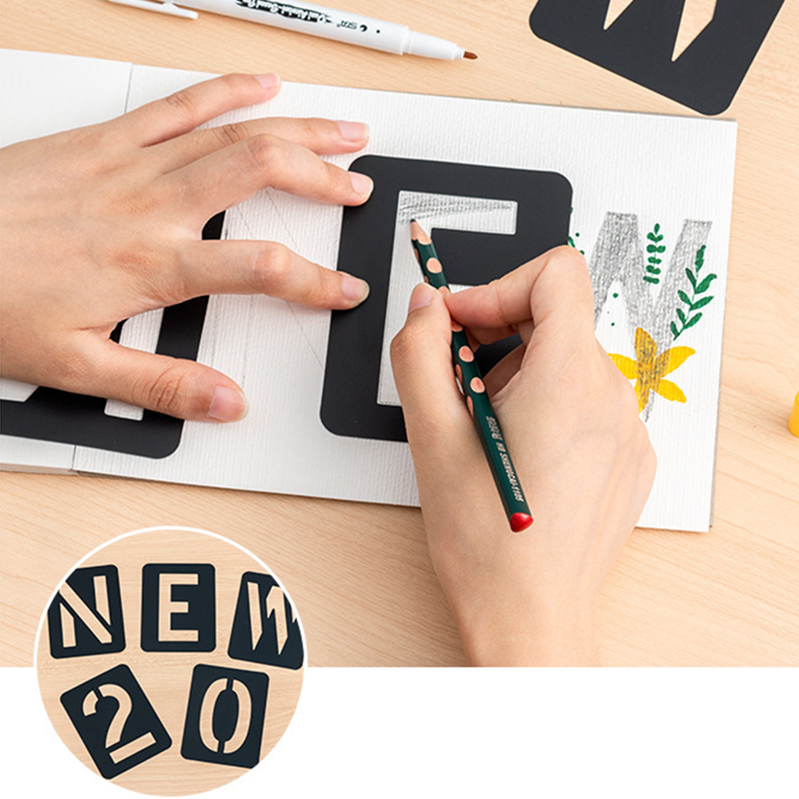 42PCS Stencils Letter and Number Template Reusable Washable Alphabet Stencils Environment-friendly PP Art Craft Templates